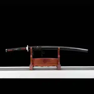 Handmade Japanese Samurai Katana Sword T Steel Yunjo Konomaru Blade Full Tang With Bo Hi Black Saya