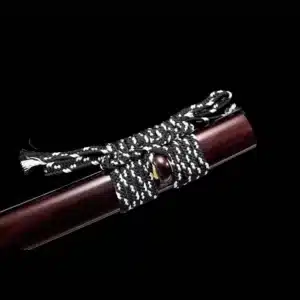 Handmade Japanese Samurai Katana T Steel Blade Clay Tempered Red Plum Bossom Saya Hand Polishing