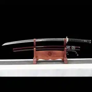 Handmade Japanese Samurai Katana T Steel Blade Clay Tempered Red Plum Bossom Saya Hand Polishing