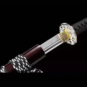 Handmade Japanese Samurai Katana T Steel Blade Clay Tempered Red Plum Bossom Saya Hand Polishing