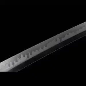 Handmade Japanese Samurai Katana T Steel Blade Clay Tempered With Hamon Black Saya