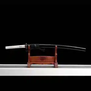 Handmade Japanese Samurai Katana T Steel Blade Clay Tempered With Hamon Black Saya