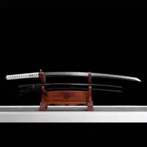 Handmade Japanese Samurai Katana T Steel Blade Clay Tempered With Hamon Black Saya