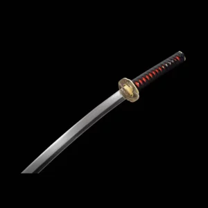 Handmade Japanese Samurai Katana T Steel Blade Clay Tempered With Hamon Red Saya