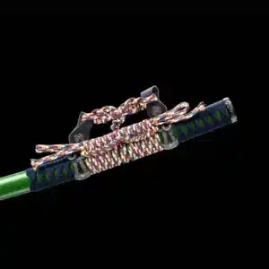 Handmade Japanese Samurai Katana T Steel Blade Clay Tempered With Hamon Samurai Green Crest Saya