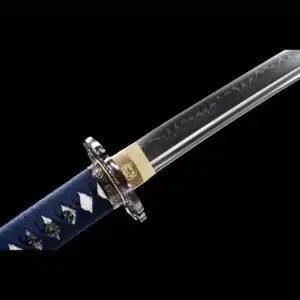 Handmade Japanese Samurai Katana T Steel Blade Clay Tempered With Hamon Samurai Green Crest Saya