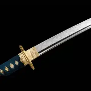 Handmade Japanese Samurai Katana T Steel Candlelight Pattern Blade Clay Tempered With Bo Hi Green Saya