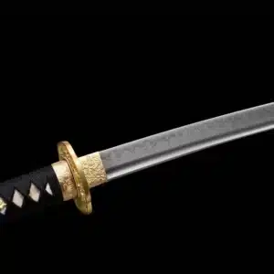 Handmade Japanese Samurai Katana T Steel Leaf Pattern Blade