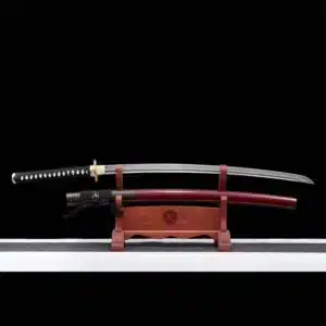 Handmade Japanese Samurai Katana T Steel Leaf Pattern Blade