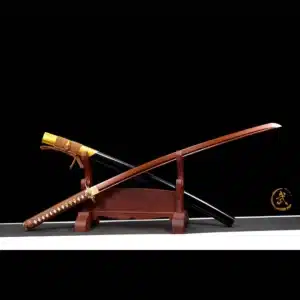 Handmade Japanese Samurai Katanahigh Manganese Steel Red Blade With Black Saya