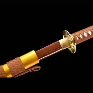 Handmade Japanese Samurai Katanahigh Manganese Steel Red Blade With Black Saya