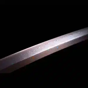 Handmade Japanese Shirasaya Katana Sword Pattern Steel Red Blade Black Saya