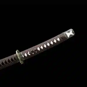 Handmade Japanese Tachi Sword Carbon Steel Black Blade Clay Tempered With Bo Hi Black