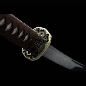 Handmade Japanese Tachi Sword Carbon Steel Black Blade Clay Tempered With Bo Hi Black