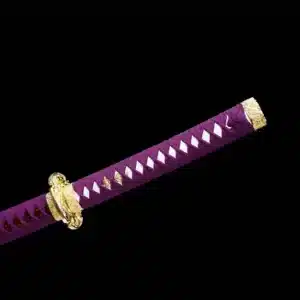 Handmade Japanese Tachi Sword High Manganese Steel Blade Purple Hamon Purple Saya