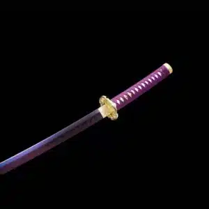 Handmade Japanese Tachi Sword High Manganese Steel Blade Purple Hamon Purple Saya