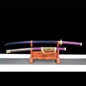 Handmade Japanese Tachi Sword High Manganese Steel Blade Purple Hamon Purple Saya