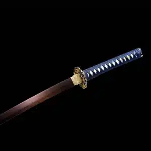 Handmade Japanese Tachi Sword Pattern Steel Red Blade Battle Ready Multi Colored Saya