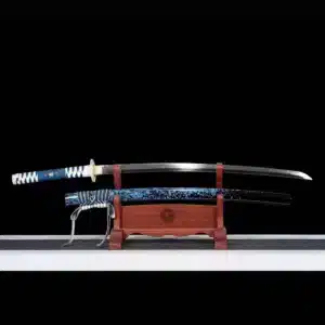 Handmade Japanese Tachi Sword T Steel Blade Full Tang Clay Tempered Blue Spot Saya