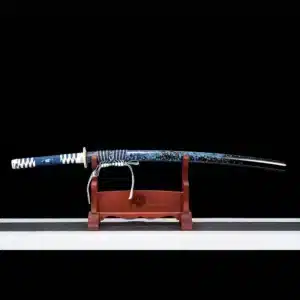 Handmade Japanese Tachi Sword T Steel Blade Full Tang Clay Tempered Blue Spot Saya