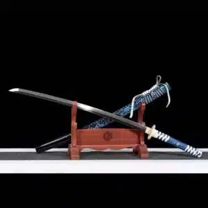 Handmade Japanese Tachi Sword T Steel Blade Full Tang Clay Tempered Blue Spot Saya