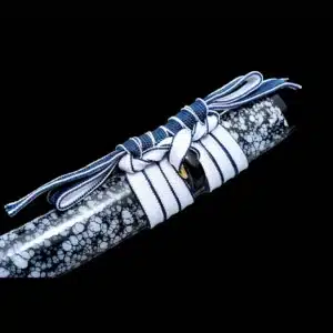 Handmade Japanese Tanto Sword High Manganese Steel Feather Pattern Blade White Spot Saya