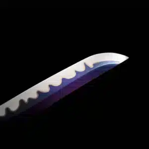 Handmade Japanese Tanto Sword High Manganese Steel With Grinding Hamon Blade And Purple Scabbard