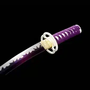 Handmade Japanese Tanto Sword High Manganese Steel With Grinding Hamon Blade And Purple Scabbard