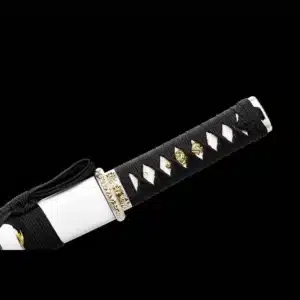 Handmade Japanese Tanto Sword Patter Steel Blade With Hamon White Dew White Saya