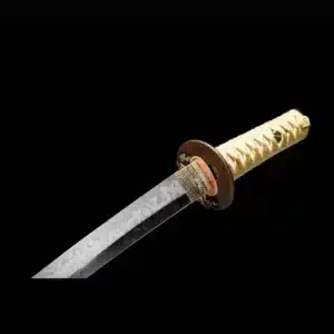 Handmade Japanese Tanto Sword T Steel Clay Tempered With Hamon Blade Green Saya