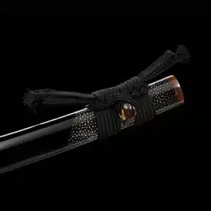 Handmade Japanese Wakizashi Sword High Manganese Steel Blade Hand Polishfull Tang Black Scabbard