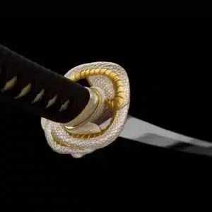 Handmade Japanese Wakizashi Sword High Manganese Steel Blade Hand Polishfull Tang Black Scabbard