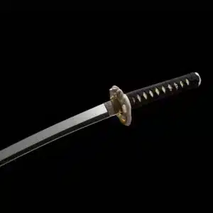 Handmade Japanese Wakizashi Sword High Manganese Steel Blade Hand Polishfull Tang Black Scabbard