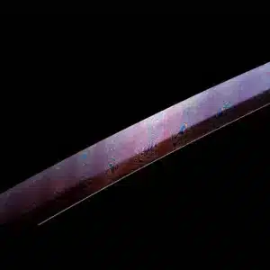 Handmade Japanese Wakizashi Sword Pattern Steel Purple Blade Full Tang With Multi Colored Scabbard