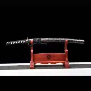 Handmade Japanese Wakizashi Sword Pattern Steel Purple Blade Full Tang With Multi Colored Scabbard