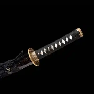 Handmade Japanese Wakizashi Sword Pattern Steel Red Blade Ray Skin Scabbard