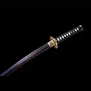 Handmade Japanese Wakizashi Sword Pattern Steel Red Blade Ray Skin Scabbard