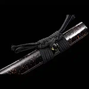 Handmade Japanese Wakizashi Sword Pattern Steel Red Blade Ray Skin Scabbard