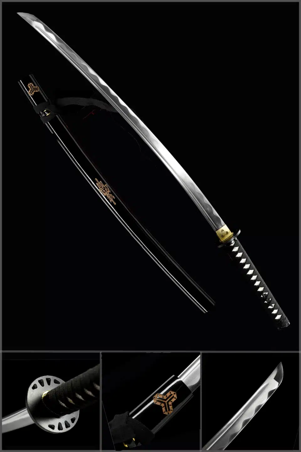 Kill Bill Brides Katana Sword Handmade Anime Sword Carbon Steel Blade Black Saya