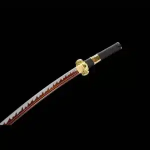 One Piece Roronoa Zoros Enma Sword Handmade Anime Katana Red Blade High Manganese Steel Black Saya