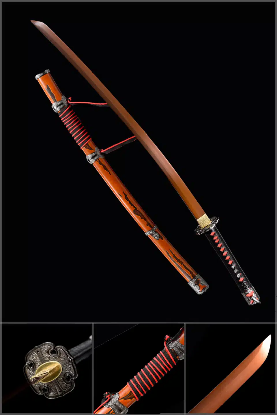 Sekiro Shadows Die Twices Mortal Blade不死斬り Handmade Game Katana Red Blade High Manganese Steel